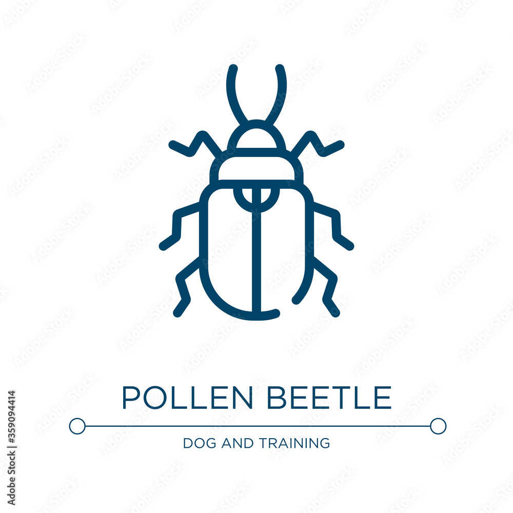 Pollen beetle icon. Linear vector illustration from insects collection. Outline pollen beetle icon vector. Thin line symbol for use on web and mobile apps, logo, print media. Pollen beetle icon. Linear vector illustration from insects collection. Outline pollen beetle icon vector. Thin line symbol for use on web and mobile apps, logo, print media.