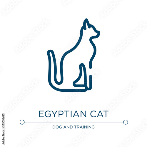 Egyptian cat icon. Linear vector illustration from cat breed bodies collection. Outline egyptian cat icon vector. Thin line symbol for use on web and mobile apps, logo, print media.