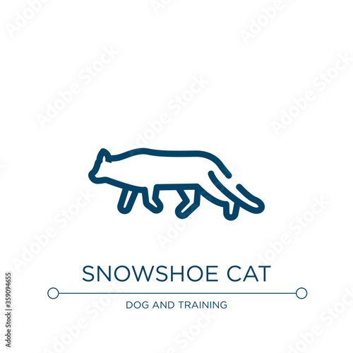 Snowshoe cat icon. Linear vector illustration from cat breed bodies collection. Outline snowshoe cat icon vector. Thin line symbol for use on web and mobile apps, logo, print media.