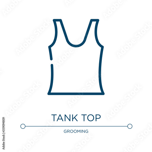 Tank top icon. Linear vector illustration from beauty collection. Outline tank top icon vector. Thin line symbol for use on web and mobile apps, logo, print media.