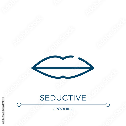 Seductive icon. Linear vector illustration from beauty collection. Outline seductive icon vector. Thin line symbol for use on web and mobile apps, logo, print media.