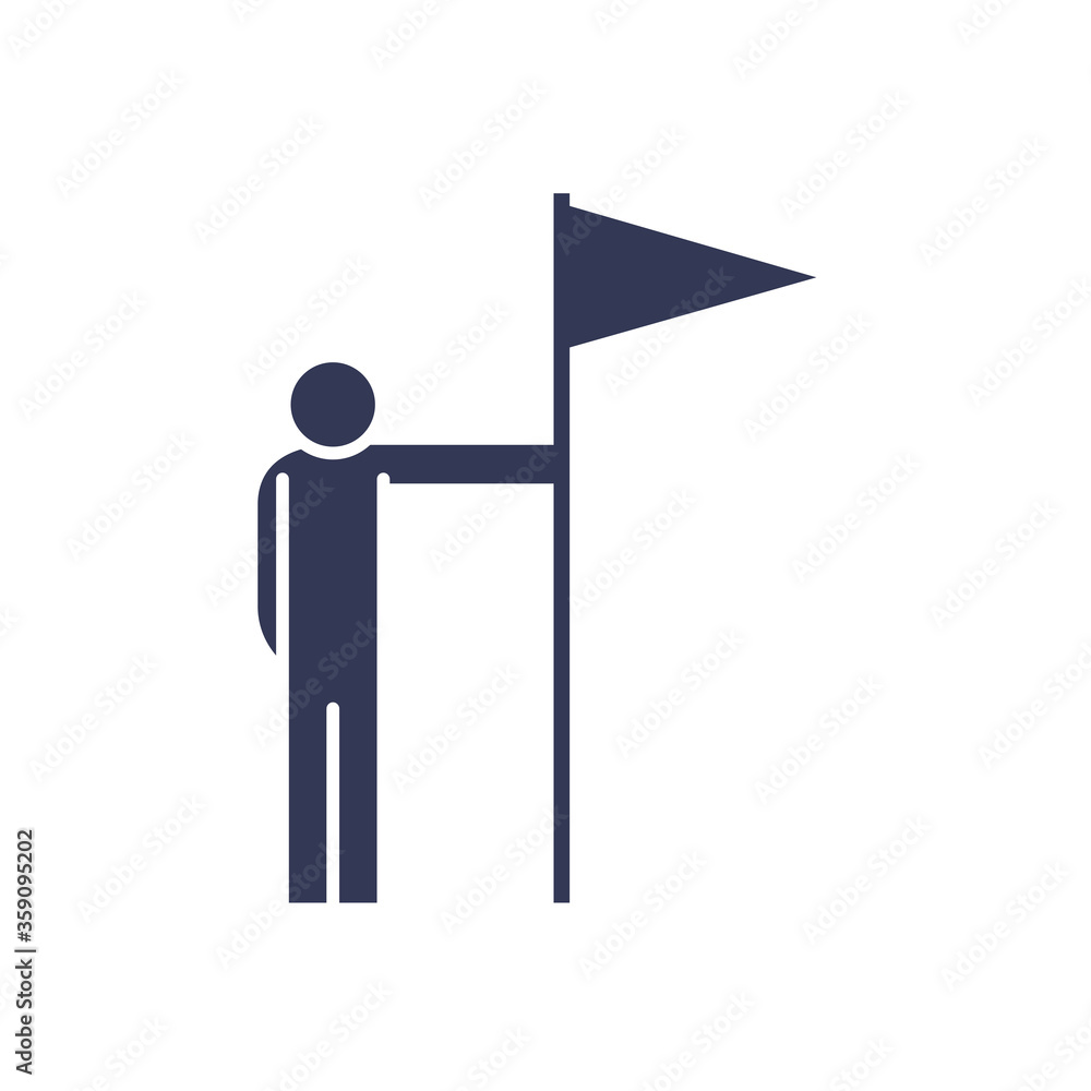 avatar man with flag flat style icon vector design avatar man with flag flat style icon vector design