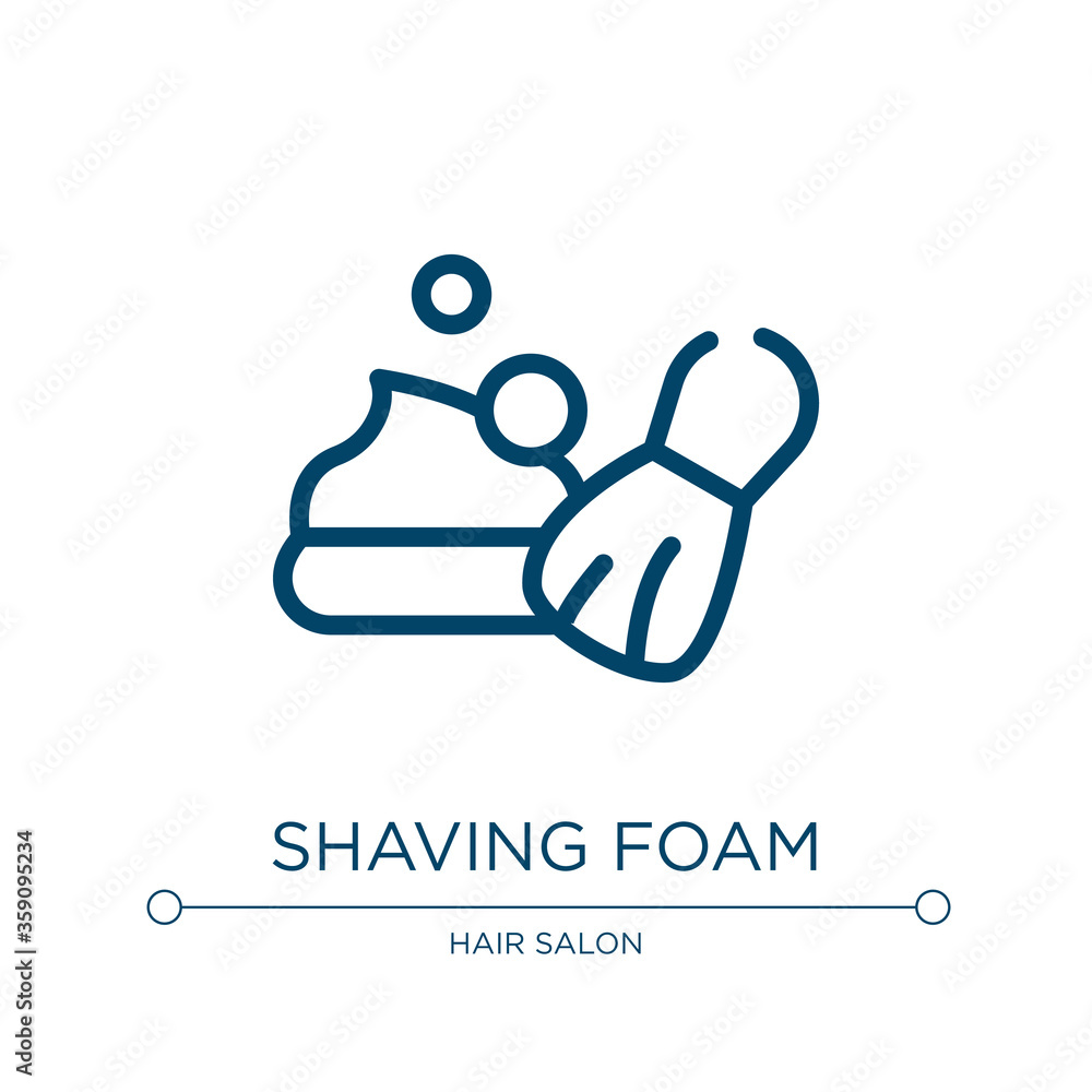 Shaving foam icon. Linear vector illustration from hairdressing and barber shop collection. Outline shaving foam icon vector. Thin line symbol for use on web and mobile apps, logo, print media.