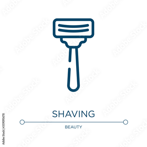 Shaving icon. Linear vector illustration from hairdressing and esthetics collection. Outline shaving icon vector. Thin line symbol for use on web and mobile apps, logo, print media.