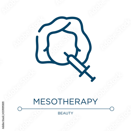 Mesotherapy icon. Linear vector illustration from plastic surgery collection. Outline mesotherapy icon vector. Thin line symbol for use on web and mobile apps, logo, print media.
