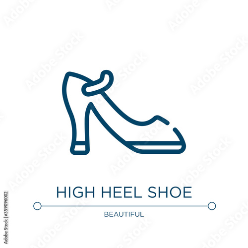 High heel shoe icon. Linear vector illustration from pretty collection. Outline high heel shoe icon vector. Thin line symbol for use on web and mobile apps, logo, print media.