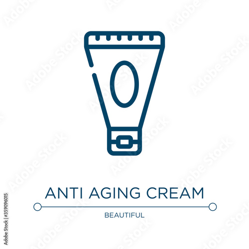 Anti aging cream icon. Linear vector illustration from pretty collection. Outline anti aging cream icon vector. Thin line symbol for use on web and mobile apps, logo, print media.
