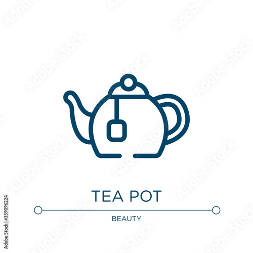 Tea pot icon. Linear vector illustration from therapy collection. Outline tea pot icon vector. Thin line symbol for use on web and mobile apps, logo, print media.