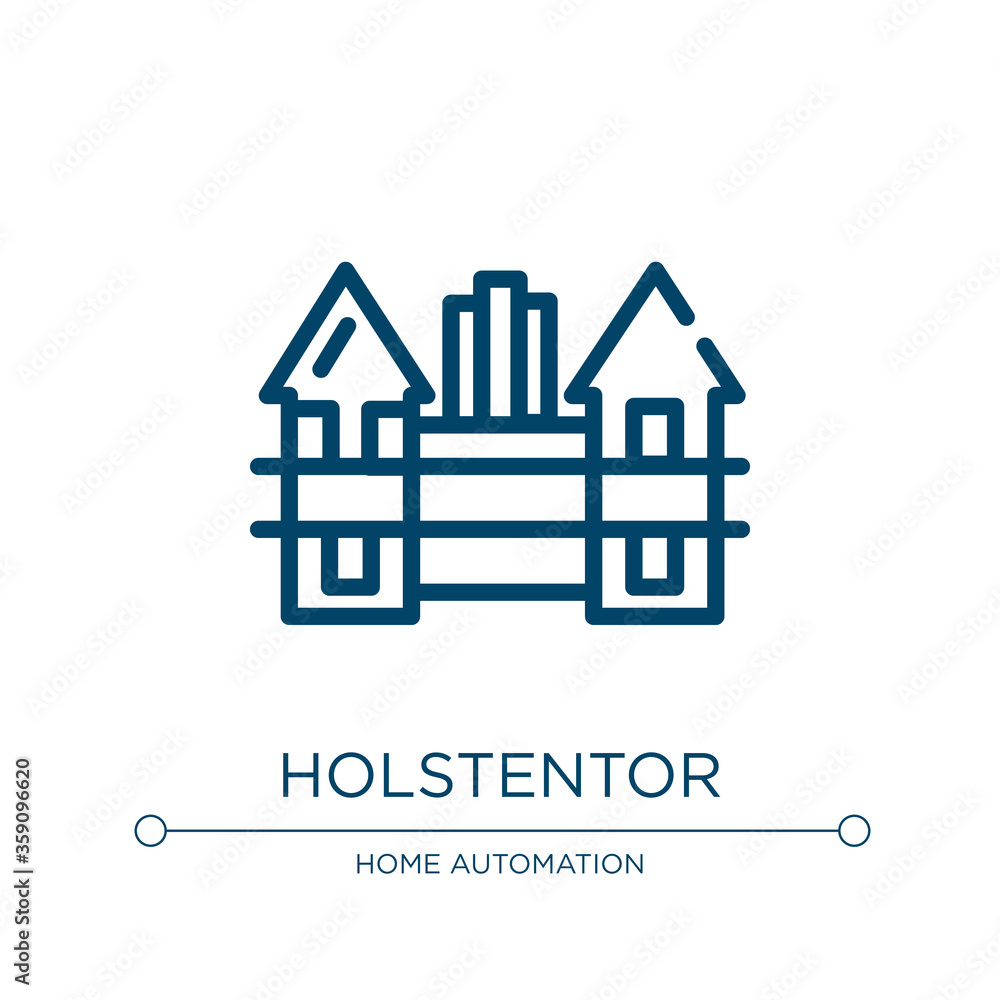 Holstentor icon. Linear vector illustration from linear monuments collection. Outline holstentor icon vector. Thin line symbol for use on web and mobile apps, logo, print media.