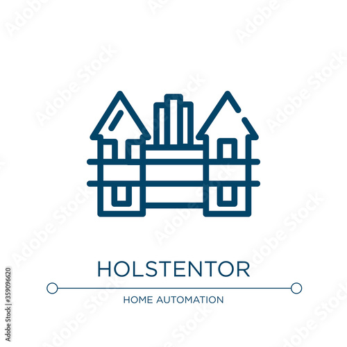 Holstentor icon. Linear vector illustration from linear monuments collection. Outline holstentor icon vector. Thin line symbol for use on web and mobile apps, logo, print media.