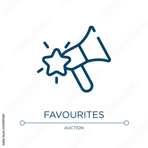 Favourites icon. Linear vector illustration from marketing collection. Outline favourites icon vector. Thin line symbol for use on web and mobile apps, logo, print media.