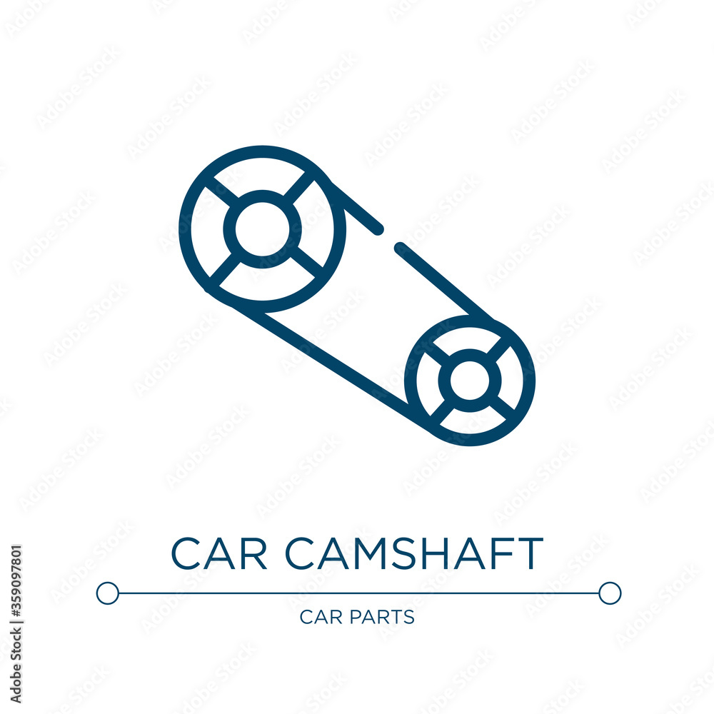 Car camshaft icon. Linear vector illustration from car parts collection