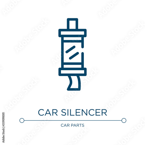 Car silencer icon. Linear vector illustration from car parts collection. Outline car silencer icon vector. Thin line symbol for use on web and mobile apps, logo, print media.