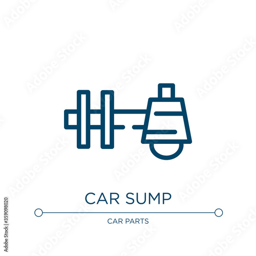 Car sump icon. Linear vector illustration from car parts collection. Outline car sump icon vector. Thin line symbol for use on web and mobile apps, logo, print media.