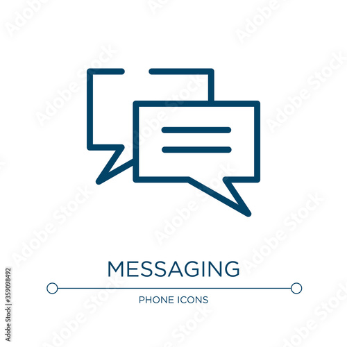 Messaging icon. Linear vector illustration from contact us collection. Outline messaging icon vector. Thin line symbol for use on web and mobile apps, logo, print media.