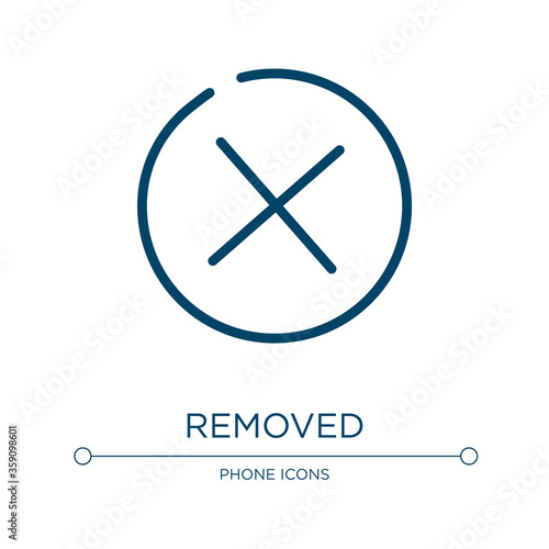 Removed icon. Linear vector illustration from email collection. Outline removed icon vector. Thin line symbol for use on web and mobile apps, logo, print media.