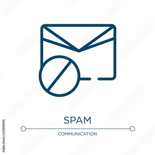 Spam icon. Linear vector illustration from email collection. Outline spam icon vector. Thin line symbol for use on web and mobile apps, logo, print media.
