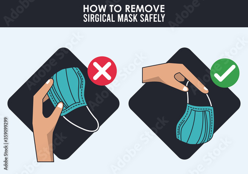 how to remove surgical mask safely infographic