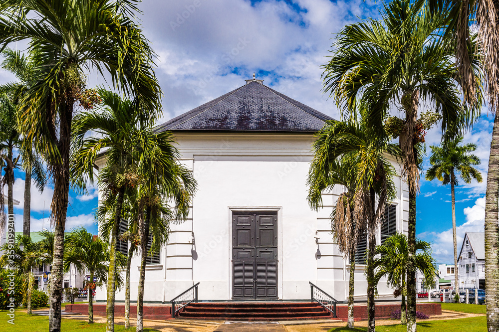 Paramaribo's Neveh Shalom Synagogue, Paramaribo, Suriname. The historic inner city of Paramaribo is a UNESCO World Heritage Site since 2002.