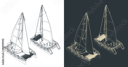 Catamaran isometric drawings