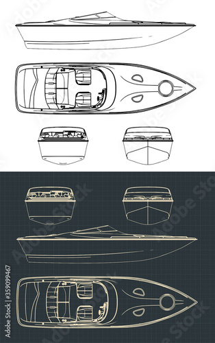 Speed boat drawings