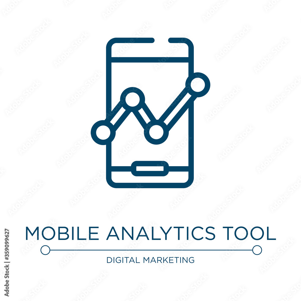 Mobile analytics tool symbol icon. Linear vector illustration from mobile analytics collection. Outline mobile analytics tool symbol icon vector. Thin line symbol for use on web and mobile apps, logo, Mobile analytics tool symbol icon. Linear vector illustration from mobile analytics collection. Outline mobile analytics tool symbol icon vector. Thin line symbol for use on web and mobile apps, logo,