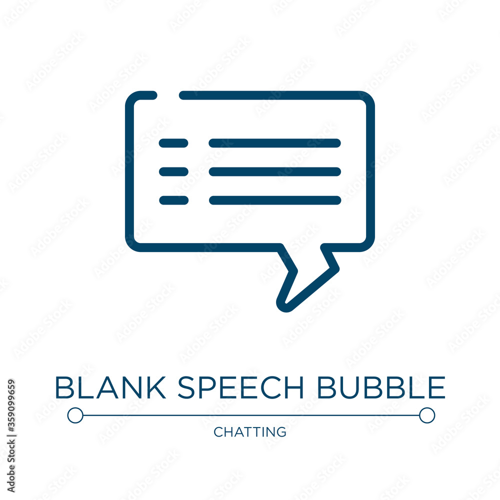 Blank speech bubble icon. Linear vector illustration from chatting collection. Outline blank speech bubble icon vector. Thin line symbol for use on web and mobile apps, logo, print media. Blank speech bubble icon. Linear vector illustration from chatting collection. Outline blank speech bubble icon vector. Thin line symbol for use on web and mobile apps, logo, print media.