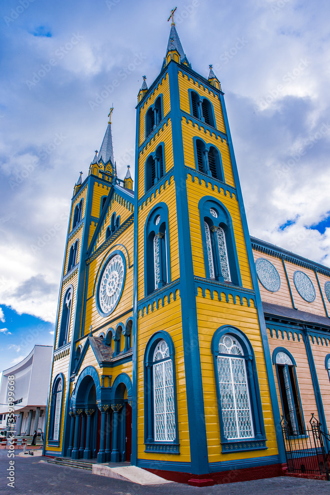 Saint Peter and Paul Cathedral, a wooden Roman Catholic cathedral, Historic Inner City of Paramaribo, UNESCO World Heritage, Suriname, South America