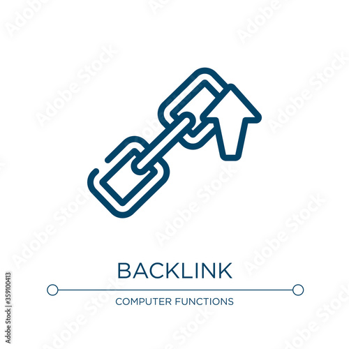 Backlink icon. Linear vector illustration from seo collection. Outline backlink icon vector. Thin line symbol for use on web and mobile apps, logo, print media.