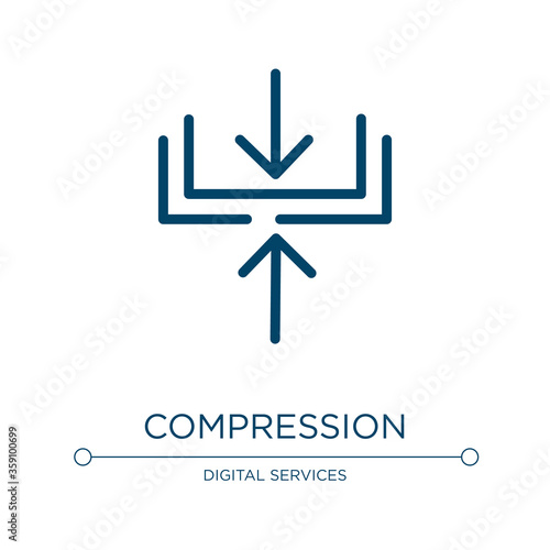 Compression icon. Linear vector illustration from big data collection. Outline compression icon vector. Thin line symbol for use on web and mobile apps, logo, print media.