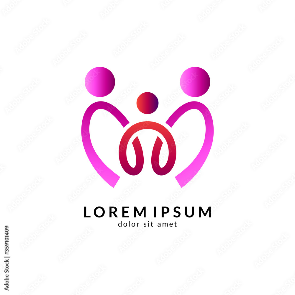 People logo design vector illustration, human care symbol, happy family icon, community foundation People logo design vector illustration, human care symbol, happy family icon, community foundation