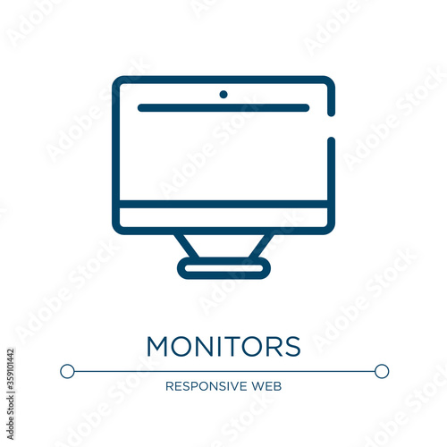 Monitors icon. Linear vector illustration from computer devices collection. Outline monitors icon vector. Thin line symbol for use on web and mobile apps, logo, print media.