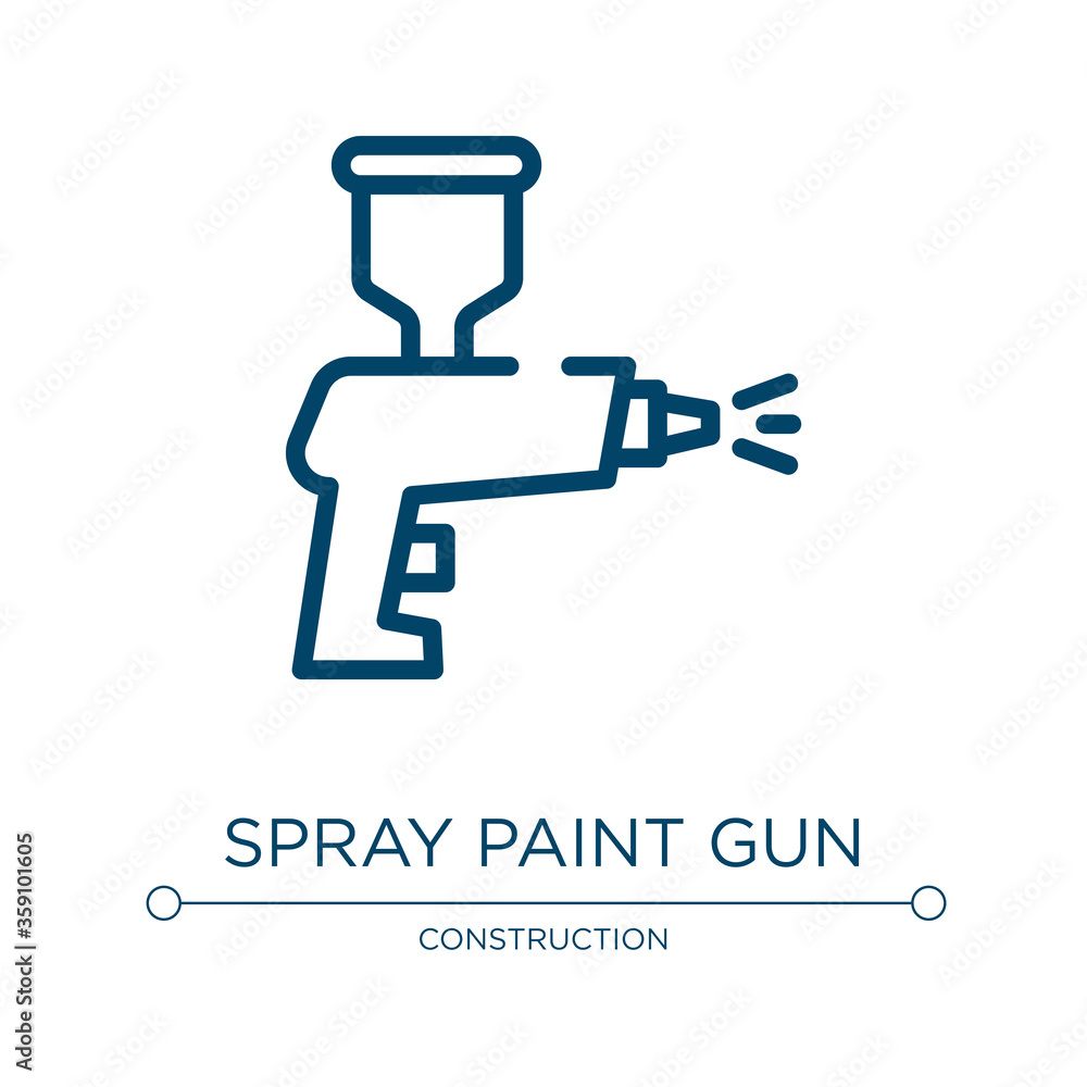 Spray paint gun icon. Linear vector illustration from handcraft collection. Outline spray paint gun icon vector. Thin line symbol for use on web and mobile apps, logo, print media.