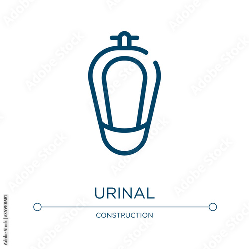 Urinal icon. Linear vector illustration from plumber collection. Outline urinal icon vector. Thin line symbol for use on web and mobile apps, logo, print media.