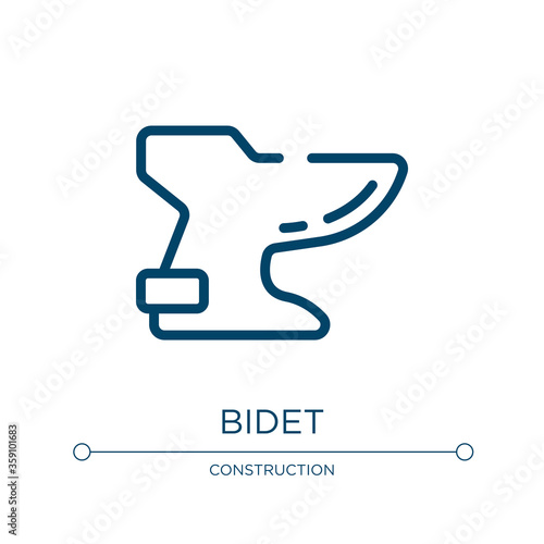 Bidet icon. Linear vector illustration from plumber collection. Outline bidet icon vector. Thin line symbol for use on web and mobile apps, logo, print media.