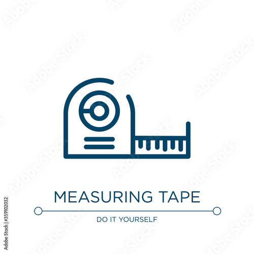 Measuring tape icon. Linear vector illustration from do it yourself collection. Outline measuring tape icon vector. Thin line symbol for use on web and mobile apps, logo, print media.