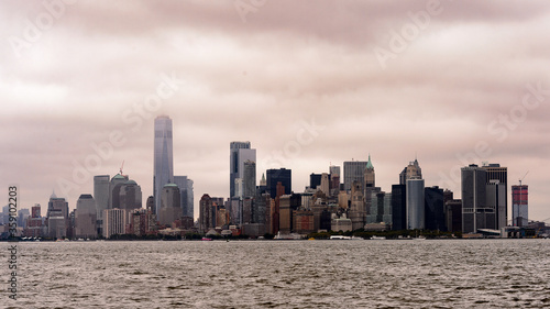 Beautiful panoramic view of the Downtown of Manhattan on a cloudy day, NY, United Sates of America © Anton Ivanov Photo