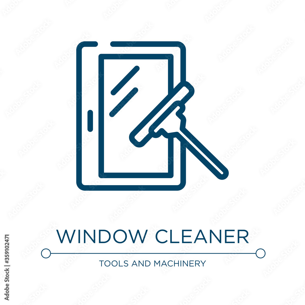 Window cleaner icon. Linear vector illustration from housekeeping collection. Outline window cleaner icon vector. Thin line symbol for use on web and mobile apps, logo, print media.