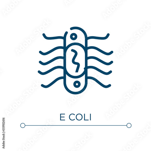 E coli icon. Linear vector illustration. Outline e coli icon vector. Thin line symbol for use on web and mobile apps, logo, print media.