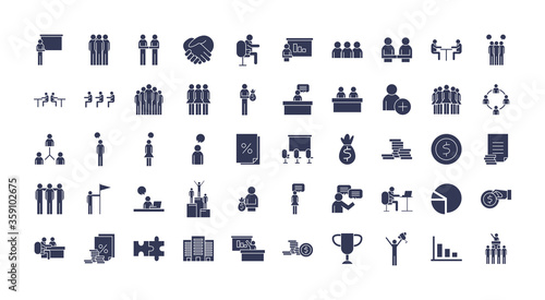 People flat style icon set vector design