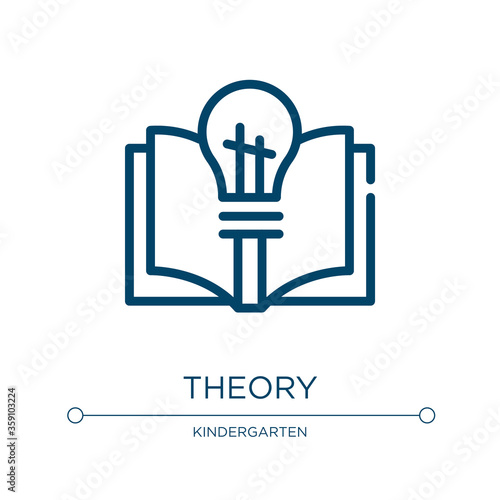 Theory icon. Linear vector illustration from biochemistry collection. Outline theory icon vector. Thin line symbol for use on web and mobile apps, logo, print media.