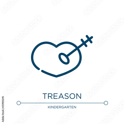 Treason icon. Linear vector illustration from literature collection. Outline treason icon vector. Thin line symbol for use on web and mobile apps, logo, print media. photo