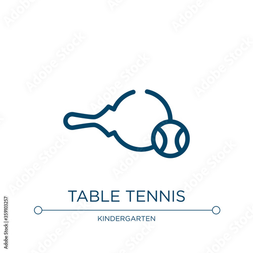 Table tennis icon. Linear vector illustration from sports collection. Outline table tennis icon vector. Thin line symbol for use on web and mobile apps, logo, print media.