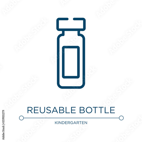 Reusable bottle icon. Linear vector illustration from sports collection. Outline reusable bottle icon vector. Thin line symbol for use on web and mobile apps, logo, print media.