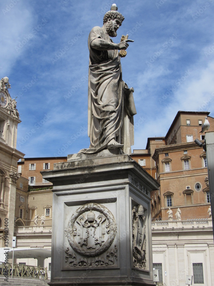 Statue of Saint Peter outside of St. Peter's Basilica in Vatican City, Italy