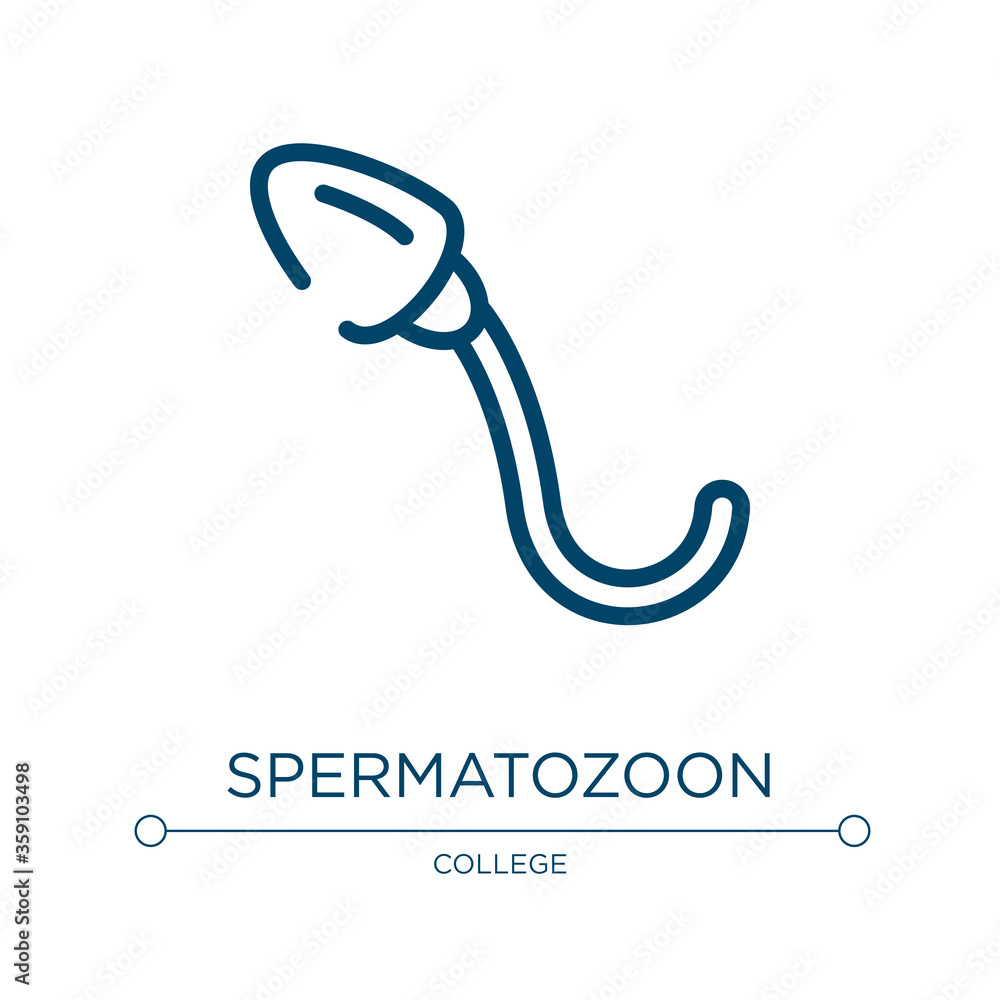 Fototapeta premium Spermatozoon icon. Linear vector illustration from science collection. Outline spermatozoon icon vector. Thin line symbol for use on web and mobile apps, logo, print media.
