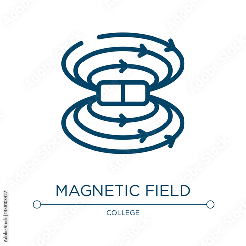 Magnetic field icon. Linear vector illustration from physics collection. Outline magnetic field icon vector. Thin line symbol for use on web and mobile apps, logo, print media.