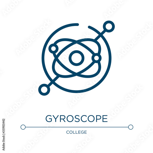 Gyroscope icon. Linear vector illustration from physics collection. Outline gyroscope icon vector. Thin line symbol for use on web and mobile apps, logo, print media.