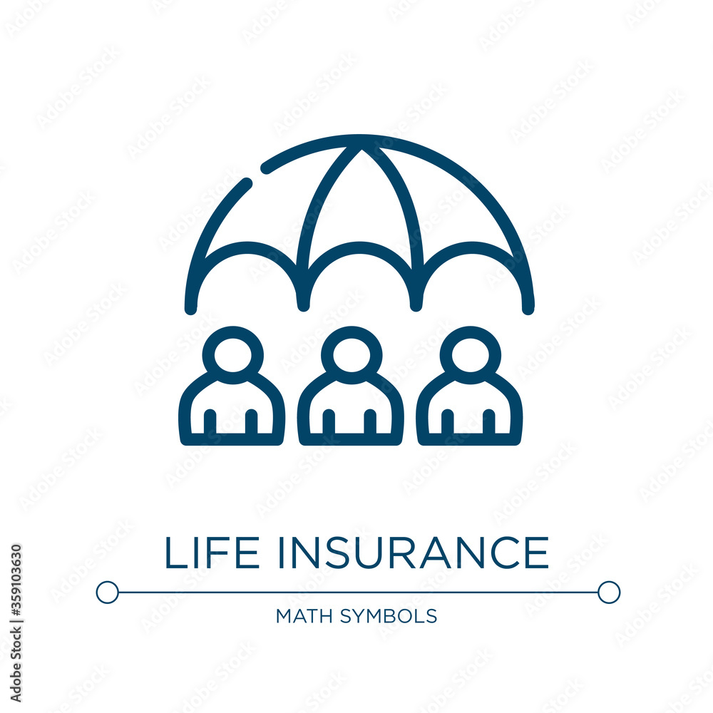 Life insurance icon. Linear vector illustration from healthy life collection. Outline life insurance icon vector. Thin line symbol for use on web and mobile apps, logo, print media. Life insurance icon. Linear vector illustration from healthy life collection. Outline life insurance icon vector. Thin line symbol for use on web and mobile apps, logo, print media.