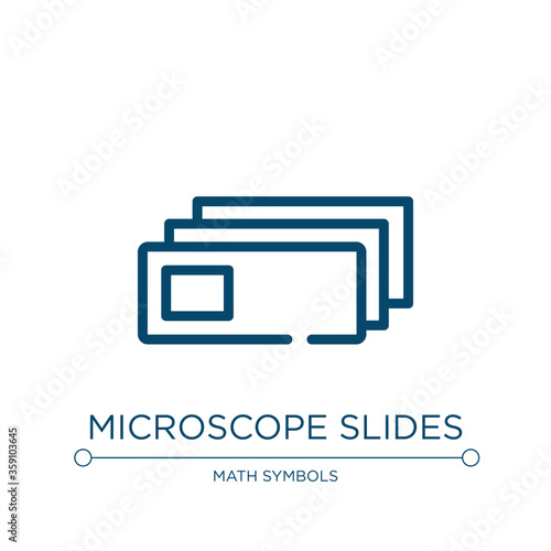 Microscope slides icon. Linear vector illustration from laboratory collection. Outline microscope slides icon vector. Thin line symbol for use on web and mobile apps, logo, print media.